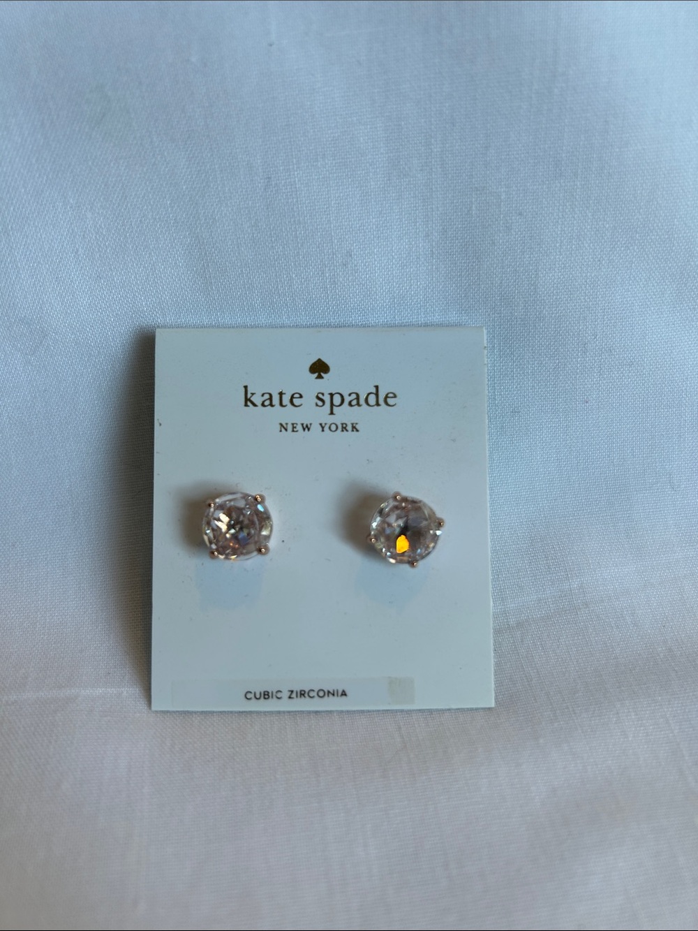 kate spade Clear Crystal Stud Earrings in Gold